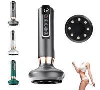 Masseur anti-cellulite, 12 modes d'aspiration pour sculpter le ventre, la taille, les hanches, les bras et les jambes, outil de massage pour un corps tonique. (gris)