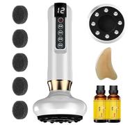 Masseur Anti Cellulite, Cellulite Masseur De Graisse À 12 Niveaux Avec Planche Gua Sha Et Huiles Essentielles,Pour L'abdomen,Les Cuisses,Ventouse Electrique Anti Cellulité (Blanc Set)