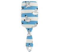 Masseur antistatique pour cuir chevelu avec mouette bleue et blanche - Conçu pour masser le cuir chevelu pour les cheveux épais avec poignée ergonomique cepillo para cabello rizado