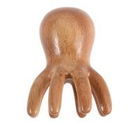 Masseur Capillaire Spa en Bois, Peigne Octopus pour Cuir Chevelu | Beige, Format Manuel Portable, Nettoyage Facile, Usage Coiffure et Bureau