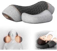 Masseur Cervical, 3-in-1 Masseur Cervical, Masseur Dos et Cervicales Avec Traction, Massage et Chaleur, Masseur D'éPaules pour Soulager Les Douleurs des Tissus Profonds (Gris clair)