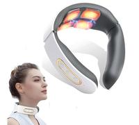 Masseur Cervical,6 Modes 9 Niveaux Massage de cou Electrique Intelligent,Massage à Impulsions sur 4 Têtes et Fonction de Chauffage à Température Constante pour Traitement des Douleurs au Cou