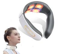 Masseur Cervical,6 Modes 9 Niveaux Massage de cou Electrique Intelligent,Massage à Impulsions sur 4 Têtes et Fonction de Chauffage à Température Constante pour Traitement des Douleurs au Cou