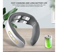 Masseur Cervical,6 Modes 9 Niveaux Massage de cou Electrique Intelligent,Massage à Impulsions sur 4 Têtes et Fonction de Chauffage à Température Constante pour Un massage Précis Au Bureau et à Maison