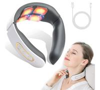 Masseur Cervical,6 Modes 9 Niveaux Massager de cou Electrique Intelligent,Massage à Impulsions sur 4 Têtes et Fonction de Chauffage à Température Constante pour Un massage Précis Au Bureau et à Maison
