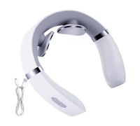 Masseur cervical cou avec télécommande | Masseur d'épaule et cou intelligent | 0 modes de massage, chaleur 42 °C, 3,7 V, 2,5 W, 120 g portable PC + masseur de cou en silicone, 15,9 x 15,6 x 4 cm