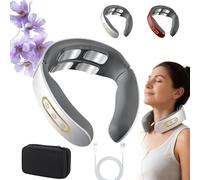 Masseur Cervical De Relaxation,6 Modes, 9 Niveaux, Massage Pulsé à 4 Têtes, Chauffage à Température Constante Pour Hommes Et Femmes, Au Bureau Comme à La Maison (Blanc)