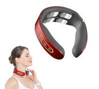 Masseur Cervical Électrique avec Chauffage, 6 Modes et 9 Niveaux, 4 Têtes d’Impulsions, Appareil de Massage du Cou pour Bureau et Maison, Hommes et Femmes