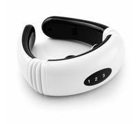 MASSEUR Cervical EMS Électrique - Appareil Massage Cou & Épaules - 6 Modes 16 Intensités - Électrodes Dos - Stimulation Musculaire Basse Fréquence - Relaxation & Bien-être