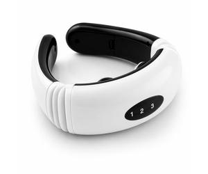 MASSEUR Cervical EMS Électrique - Appareil Massage Cou & Épaules - 6 Modes 16 Intensités - Électrodes Dos - Stimulation Musculaire Basse Fréquence - Relaxation & Bien-être