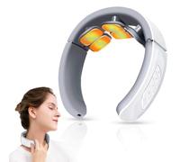 Masseur Cervical, Massage Cou Portable 6 Têtes avec Thérapie Thermique à 42°C, 6 Modes de d'Impulsion 9 Intensités Accueil Masseur pour Bureau et Maison, Voyage