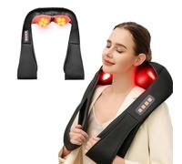 Masseur Cervical, Massage Dos et Cou Épaules avec Chauffage,Appareil de Massage Shiatsu Électrique ur Massager Nuque Cervicales Epaule, 3D-rotation Vitesse Réglable, Cadeaux pour Meres Papa Femme Homm