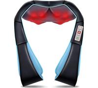 Masseur Cervical, Massage Dos et Cou Épaules avec Chauffage, Massage Shiatsu Électrique pour Jambes Soulagement Douleur Musculaire Corps Maison Bureau Cadeau (Bleu -6 buttons)