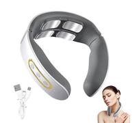 Masseur Cervical Shiatsu avec Chauffage 42°C, 4 Têtes à Impulsion, 6 Modes & 9 Niveaux, Design U Portable et Rechargeable, Masseur electrique sans fil,Cadeau femme homme maman (Blanc)