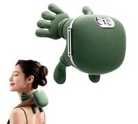 Masseur chauffant électrique bionique 4D, masseur d'acupression portable sans fil, véritable masseur manuel pour la relaxation de la nuque et des épaules à domicile,Green-14.5x11x6.5cm