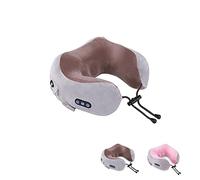 Masseur Cou et Cervical, Coussin de Massage Électrique, Oreiller de Voyage, Rechargeable par USB, Maison, Bureau et Voyage. (brun)