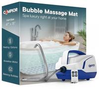 Masseur de bain moussant 120 cm x 14,57 cm - Masseur d'hydrothérapie complet pour baignoire, bulles réglables à 6 niveaux, tapis de spa chauffant, ventouses antidérapantes, imperméable, soulagement du