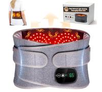 Masseur de bas du dos avec chaleur, coussin chauffant pour le dos, coussin chauffant pour le ventre, ceinture de massage portable sans fil avec vibration thermique, 3 niveaux réglables, contrôle