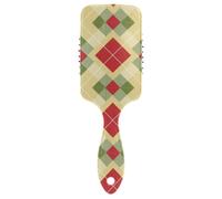 Masseur de cheveux anti-statique Merry Christmas Color Plaids conçu pour la croissance des cheveux avec poignée ergonomique cepillo para cabello de mujer