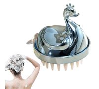 Masseur de cheveux pour cuir chevelu - Brosse à shampooing créative en forme de cygne à poils doux, exfoliant amovible pour cuir chevelu, peigne de douche pour homme et femme