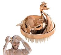 Masseur de cheveux pour cuir chevelu - Brosse à shampooing en poils de cygne avec poils en silicone doux, exfoliant amovible pour cuir chevelu, peigne de douche pour homme et femme Tongfeng