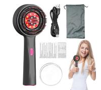 Masseur de cheveux rouges - Applicateur d'huile capillaire 2 en 1, peigne de massage profond du cuir chevelu, brosse à récurer la tête avec design antidérapant | Brosses à cheveux électriques pour la
