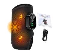 Masseur de Cheville Chauffant Sans Fil à Vibration - Attelle Électrique Support Tendon d'Achille | 6 Niveaux Chaleur 3 Modes Massage Rechargeable, Soulagement Gonflement Entorse Raideur, Cadeau Men