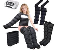 Masseur de compression d'air pour jambes et mollets Widppsopt avec 6 chambres : bottes de pressothérapie professionnelles pour drainage lymphatique, circulation et soulagement de la douleur.