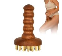 Masseur de corps en cuivre | Outil de grattage pour le corps avec poignée en bois | Brosse de grattage pour la taille, la taille, le cou, les épaules, le bas du dos, la taille, les jambes, les cuisses