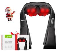 Masseur de cou avec chaleur pour douleurs cervicales, pétrissage des tissus profonds 3D, masseur de dos pour douleur, masseur shiatsu pour le cou, le dos, les épaules, les pieds et les jambes, à la