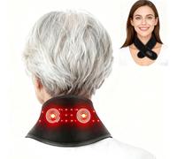 Masseur de cou avec massage thermique et vibration, coussin chauffant sans fil pour soulager la douleur avec lumière rouge 660 nm 850 nm pour homme et femme, cadeau de Noël pour maman et papa