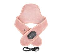 Masseur de cou chauffant - 66 x 14 cm alimenté par USB en velours vibrant avec chaleur | Coussin chauffant électrique, support réglable, soulagement des épaules pour la maison, le bureau, les voyages