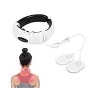 Masseur de cou rechargeable et sans fil avec 6 modes - Avec 2 coussinets de massage électrique pour femmes et hommes - Cadeau d'anniversaire, épaules, corps pieds et usage domestique