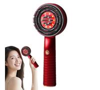 Masseur de cuir chevelu à lumière rouge - Peigne applicateur d'huile capillaire 2 en 1 | Massage de la tête pour femmes, maison, appartement, dortoir, voyage, Vibration électrique, sérum de croissance