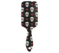 Masseur de cuir chevelu antistatique avec tête de mort blanche conçue pour les cheveux épais avec poignée ergonomique cepillo para pelo rizado