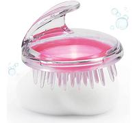 Masseur de cuir chevelu de cheveux, brosse à shampooing pour la croissance des cheveux tête de soins de santé brosse de douche de bain cheveux lavage massage peigne outil de beauté(Rose)