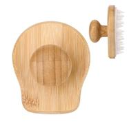 Masseur de cuir chevelu de douche, brosse à cheveux en bois, brosse de shampooing pour les types de cheveux, massage stimulant, tête relaxante, taille portable pour un usage quotidien, 8,5 x 10 x