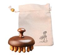 Masseur de cuir chevelu en bois - Brosse en bois de santal pour cheveux - Peignes naturels pour le soin des cheveux - Peigne de massage portable en méridien - Peigne multifonction