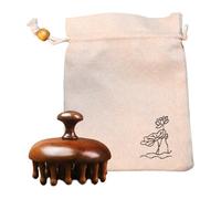 Masseur de cuir chevelu en bois de santal naturel, outil de soins capillaires léger et portable, peigne de massage méridien pour relaxation et circulation | Massage de la tête, du cou, des épaules