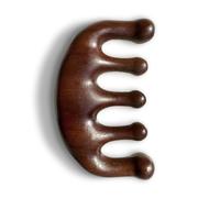 Masseur de cuir chevelu en bois fait à la main - Peigne à dents larges en bois de santal vert 100 % naturel, outil de soins capillaires de luxe pour un massage doux et des cheveux sains