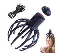 Masseur de cuir chevelu en forme de pieuvre - Chouchou relaxant pour cuir chevelu électrique sans fil, brosse portable avec 12 doigts pour la relaxation du stress