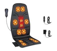 Masseur de dos avec chaleur, coussin de chaise de massage, coussin de siège pour chaise, coussin de siège de massage, 4 intensités de vibration, massage du dos pour soulager la douleur, masseur