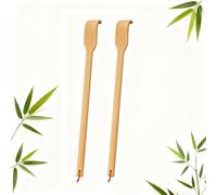 Masseur de dos en bambou - Masseur en bois de bambou avec manche de 42 cm de long pour détendre le corps, cadeau de relaxation idéal pour le Nouvel An pour hommes, femmes, mères (2 pièces)