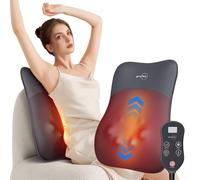 Masseur de dos, massage du dos ultra fin avec chaleur 4D pétrissage et thérapie à la lumière rouge pour soulager la douleur des tissus profonds, cadeau pour hommes, femmes, parents, relaxation au