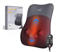 Masseur de dos, massage du dos ultra fin avec chaleur 4D pétrissage et thérapie à la lumière rouge pour soulager la douleur des tissus profonds, cadeau pour hommes, femmes, parents, relaxation au