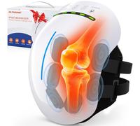 Masseur de genou avec chaleur, vibration et lumière rouge, 3 niveaux de chauffage, 5 modes de vibration, 4 modes de massage, nœuds en silicone 3D, portable sans fil avec écran tactile LED, cadeaux