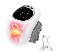 Masseur de genou portable : enveloppe d'écran LED sans fil à 3 niveaux, coussinet thermique du genou avec vibration réglable, thérapie des articulations pour grand-mère, grand-père, maman