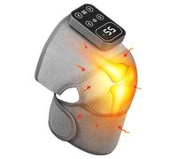 Masseur de genou pour l'arthrite, masseur de genou 3 en 1 avec 5 chauffages et 3 massages, genouillère chauffante sans fil, taille réglable, pour genoux/coudes/épaules, avec batterie de 5000 mAh