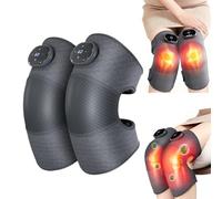 Masseur De Genou Sans Fil, 3 Modes De Vibration,Chauffer à 40-60°C, Timing Intelligent，Facilité Arthrose Genou, Cadeaux Pour Maman Et Papa (paire)