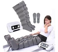 Masseur de jambes avec bottes de compression d'air électriques de pressothérapie | Machine avec système de récupération à 6 cavités, masseur de jambes avec drainage lymphatique, compression